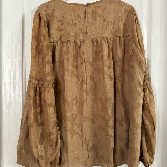 Unbranded Women’s Tan Balloon Sleeve Boho Blouse XL. MH-111 - Picture 4 of 4